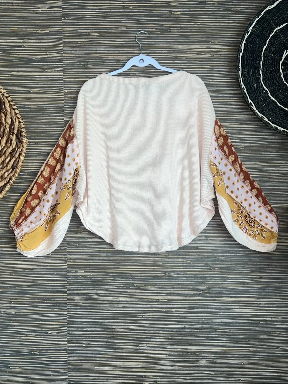 Free People We The Free Boho Blossom Balloon Sleeve Thermal Top Medium Boho
